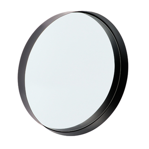 TENDANCE okruglo metalno ogledalo s obrubom Ø40 cm, crno