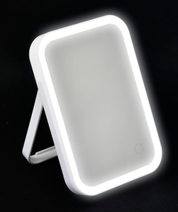 TENDANCE kozmetičko ogledalo s LED rasvjetom na stalku, bijelo