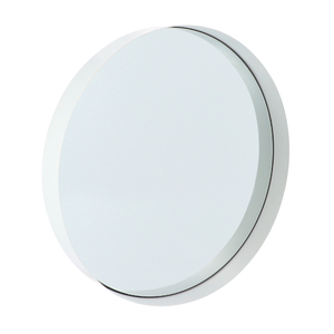 TENDANCE okruglo metalno ogledalo s obrubom Ø40 cm, bijelo