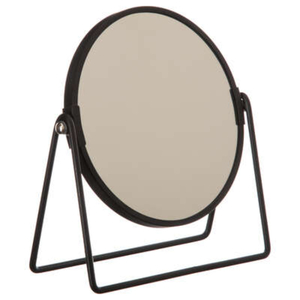 FIVE ogledalo na stalku 20,5x18,5 cm, krom/metal, crno