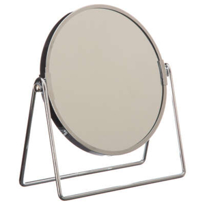 FIVE ogledalo na stalku 20,5x18,5 cm, krom, sivo