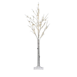 Božićno drvce - dekorativno bijelo s LED svjetlima 48/1 120 cm