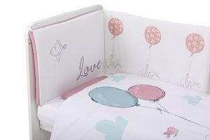 Bubaba by FreeON posteljina 6 djelna, zaljubljeni zeko, bijelo/roza