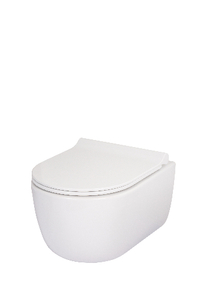 GEPARD SANITARY set Tulip 1: Rimless viseća WC školjka (bijela, 49x33x36 cm) s WC sjedalicom (bijela,  slim 41,8/43,3x35,6 cm, duroplast, okov c9)