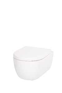 GEPARD SANITARY set Nia: viseća WC školjka Rimless (bijela 54,5x33x36 cm) s WC sjedalicom Taormina (bijela 45,5x36,2 cm duroplast, okov c9, sc, ec, bf)