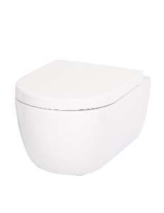 GEPARD SANITARY set Tulip 2: Rimless viseća WC školjka (bijela, 49x33x36 cm) s WC sjedalicom (bijela 41,8/43,3x35,6 cm duroplast, okov c9, sc, ec, bf)