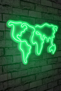 Zidna svjetleća dekoracija World, zelena