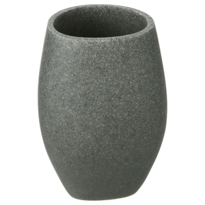 FIVE Čaša stone, polyresine, 10x7x7 cm, tamno siva