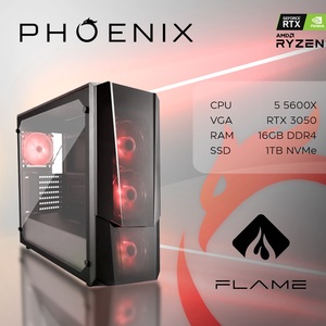 Phoenix FLAME Z-552, AMD Ryzen 5 5600X, 16GB RAM, 1TB M.2 SSD, nVidia GeForce RTX 3050, Free DOS, stolno računalo