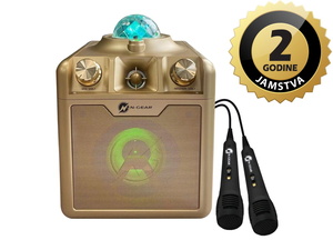 N-Gear karaoke Disco STAR 710, 50W, LED svjetla, LASER, 2*žičani mikrofon, zlatni