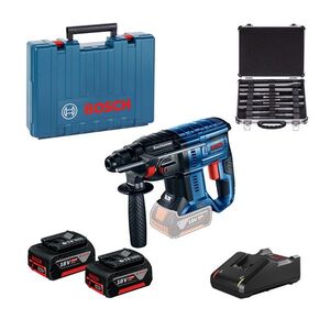 BOSCH Professional akumulatorski bušaći čekić GBH 180-LI + SDS Plus set + 2 x akumulator GBA 18V 4.0Ah u kovčegu