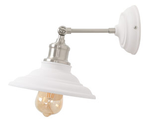 Zidna svjetiljka Loret, E27, IP20, bijela