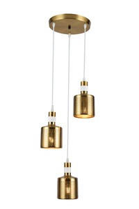 Viseća svjetiljka Bellis, 3 xE27, IP20, bijelo/zlatna