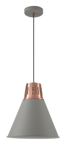 Viseća svjetiljka Gianni, E27, IP20, sivo/bakrena