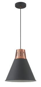 Viseća svjetiljka Gianni, E27, IP20, crno/bakrena