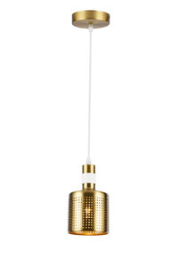 Viseća svjetiljka Bellis, E27, IP20, bijelo/zlatna