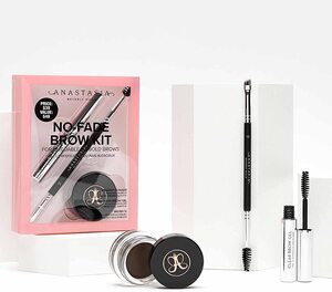 Anastasia Beverly Hills, No-Fade Brow Kit: Soft Brown Dipbrow Pomade 4g - Brush 7B - Mini Clear Brow Gel 2.5ml