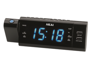 AKAI radio budilica s projektorom, FM/AM radio, LCD, USB MP3 + USB punjač ACR-3888