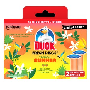 Duck Fresh Discs gel za čišćenje i osvježavanje WC školjke - duplo punjenje 72 ml, miris Tropical Summer