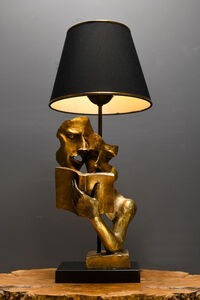 Stolna svjetiljka LECTURE, E27, crno/zlatna