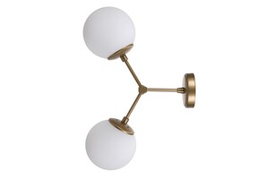 Zidna svjetiljka DAMAR,  2 x E27, zlatno/bijela
