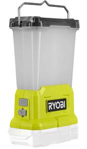 RYOBI akumulatorska kamperska svjetiljka RLL18-0  - 18V ONE+ , 850 lumena, svijetli 360°,  3 snage svjetljenja, USB utičnica - SAMO ALAT