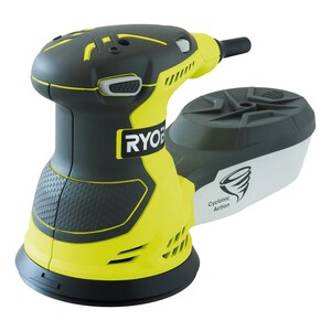 RYOBI ekscentar brusilica ROS300 - 125mm 300W, Broj oscilacija: 7000 – 12000 o/min, ekscentar 2,4mm, masa 1,7kg, 5 x brusni papir, meka torba