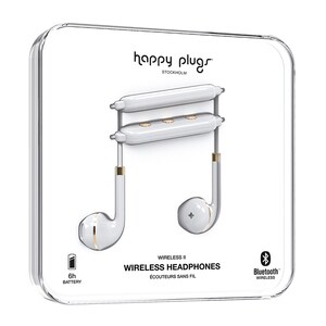 Happy Plugs Wireless II, bežične slušalice, bijele