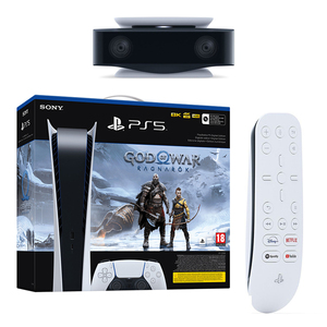 PlayStation 5 Digital Edition C + God of War:Ragnarok VCH PS5 + PS5 Media Remote + PS5 HD kamera