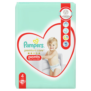 Pampers Premium Care Pants, Veličina 4,  Pelena-Gaćica, 38 pelena, 9kg-15kg