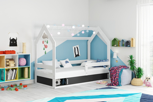 Drveni dječji krevet House s kliznom ladicom,  160 x 80 cm, bijeli