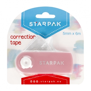 Korekcijska traka, STARPAK, 5mm x 6m, pastelno ružičasta
