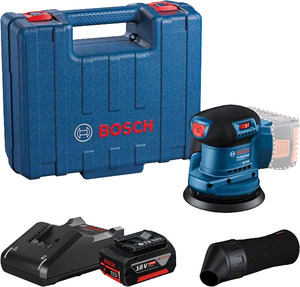 Bosch Professional aku ekscentrična brusilica GEX 185-Li + 1x4.0 Ah baterija + GAL 18V-40 punjač + kovčeg