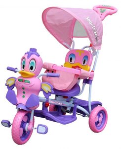 Dječji tricikl 2u1 patka, rozi
