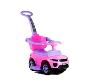 Dječja guralica Automobil s drškom, roza