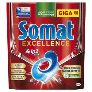Somat Excellence 4in1 Caps tablete za strojno pranje posuđa, 56 kom