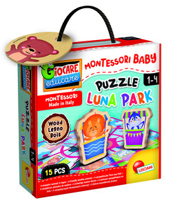 Lisciani Montessori Wood Baby puzzle luna park