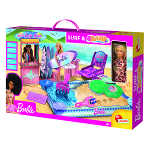 Lisciani Barbie set lutka, surferski dućan i kinetički pijesak 900 g