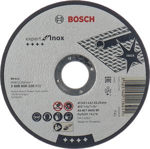 BOSCH Rezne ploče Expert for Inox s ravnim središtem promjera 22,23 mm, za male kutne brusilice