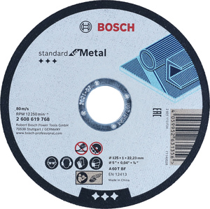 BOSCH Rezne ploče Standard for Metal s ravnim središtem promjera 22,23 mm, za male kutne brusilice