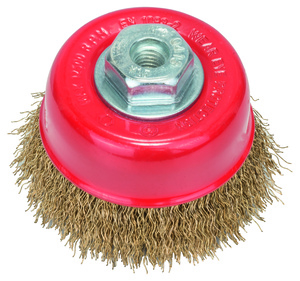 BOSCH Lončaste četke sa savijenom žicom Clean for Metal s M10 navojem za kutne brusilice, obložene mjedi