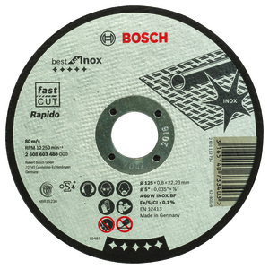 BOSCH Rezne ploče Best for Inox Rapido s ravnim središtem promjera 22,23 mm, za male kutne brusilice