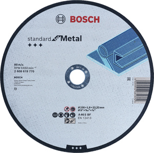 BOSCH Rezne ploče Standard for Metal s ravnim središtem promjera 22,23 mm, za velike kutne brusilice