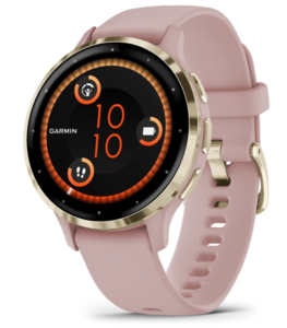 Garmin Venu 3S, Soft Gold Stainless Steel Bezel with Dust Rose Case and Silicone Band, 41mm, 010-02785-03, pametni sat