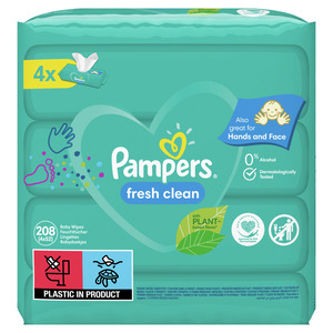 Pampers Fresh Clean vlažne maramice, 4x52 kom