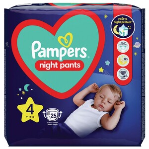 Pampers Night Pants pelene-gaćice, vel. 4 (9-15 kg), 25 kom