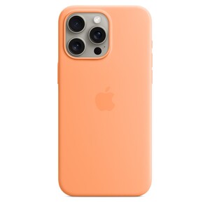 Apple iPhone 15 Pro Max Silicone Case s MagSafe, Orange Sorbet