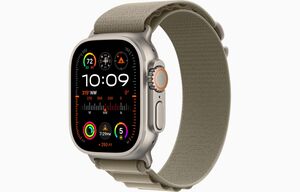 Apple Watch Ultra 2 GPS+ Cellular, 49mm Titanium Case with Olive Alpine Loop - Small