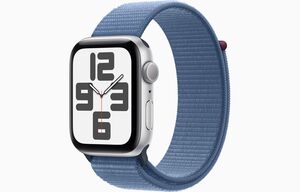 Apple Watch SE (2nd gen) 2023 - GPS 44mm Silver Aluminum Case with Winter Blue Sport Loop