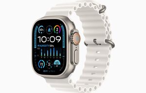 Apple Watch Ultra 2 GPS+ Cellular, 49mm Titanium Case with White Ocean Band